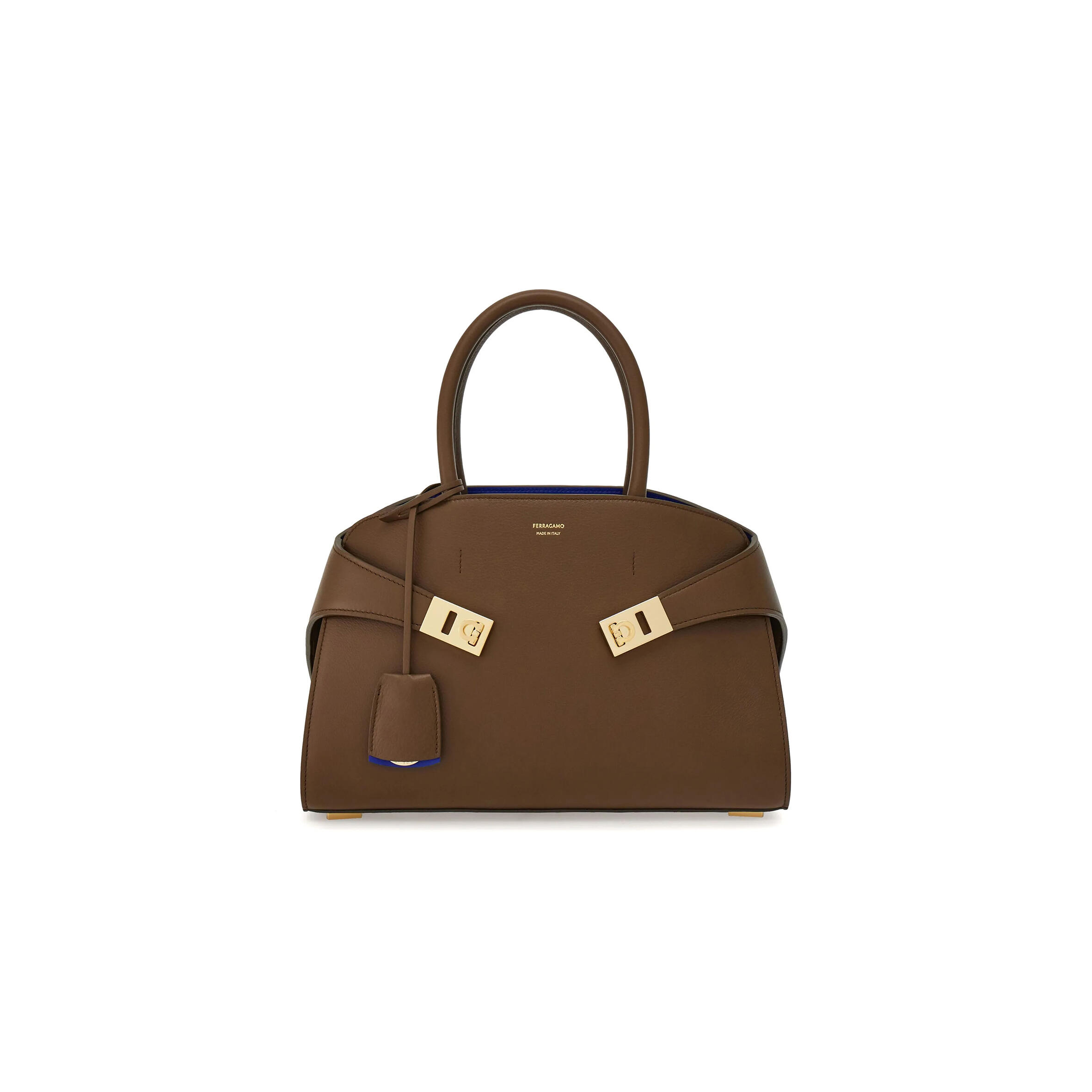 FERRAGAMO SMALL HUG LEATHER TOTE BAG (31.5*22*19cm)